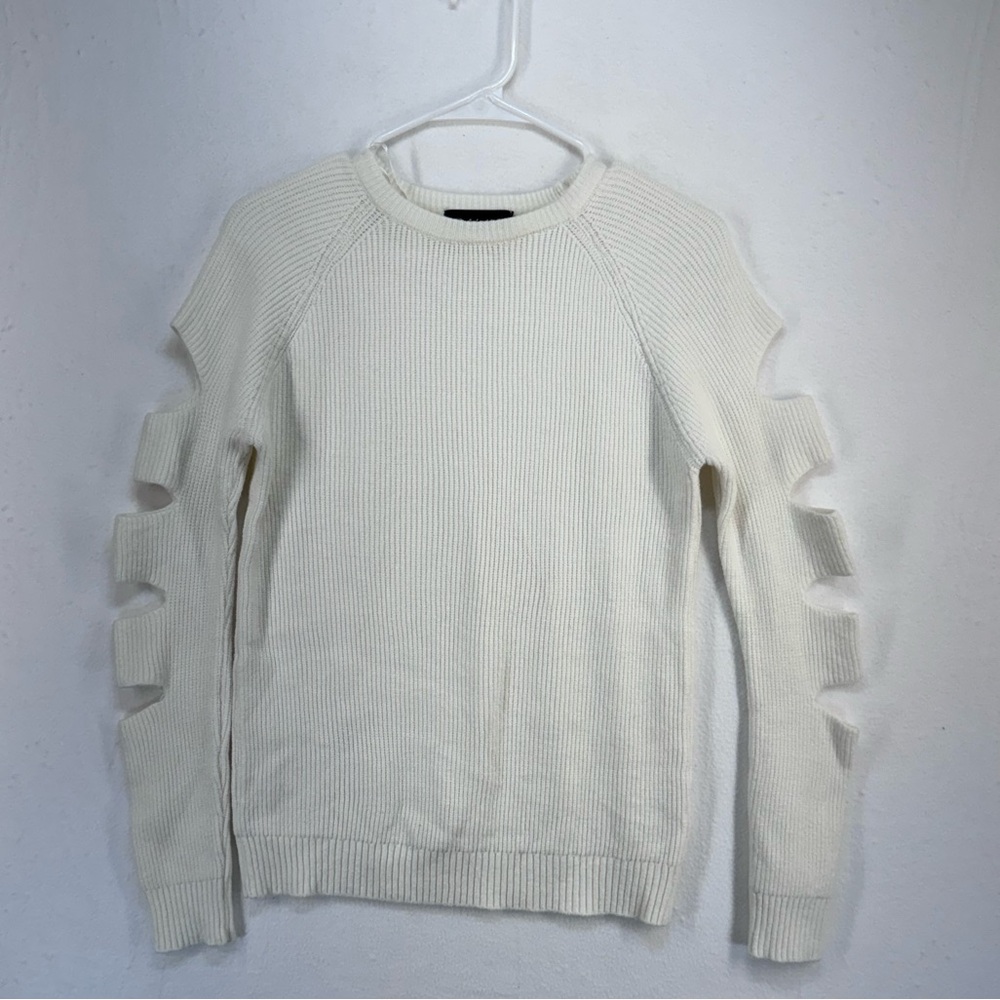 Fab'rik Women's Sweater Size M Pullover White Round Neck